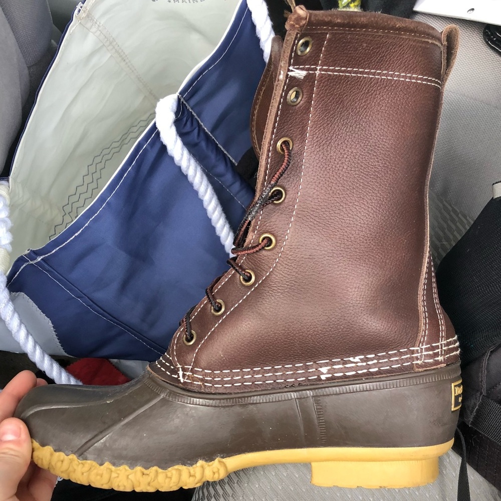 Brown 10" fur lined bean boots